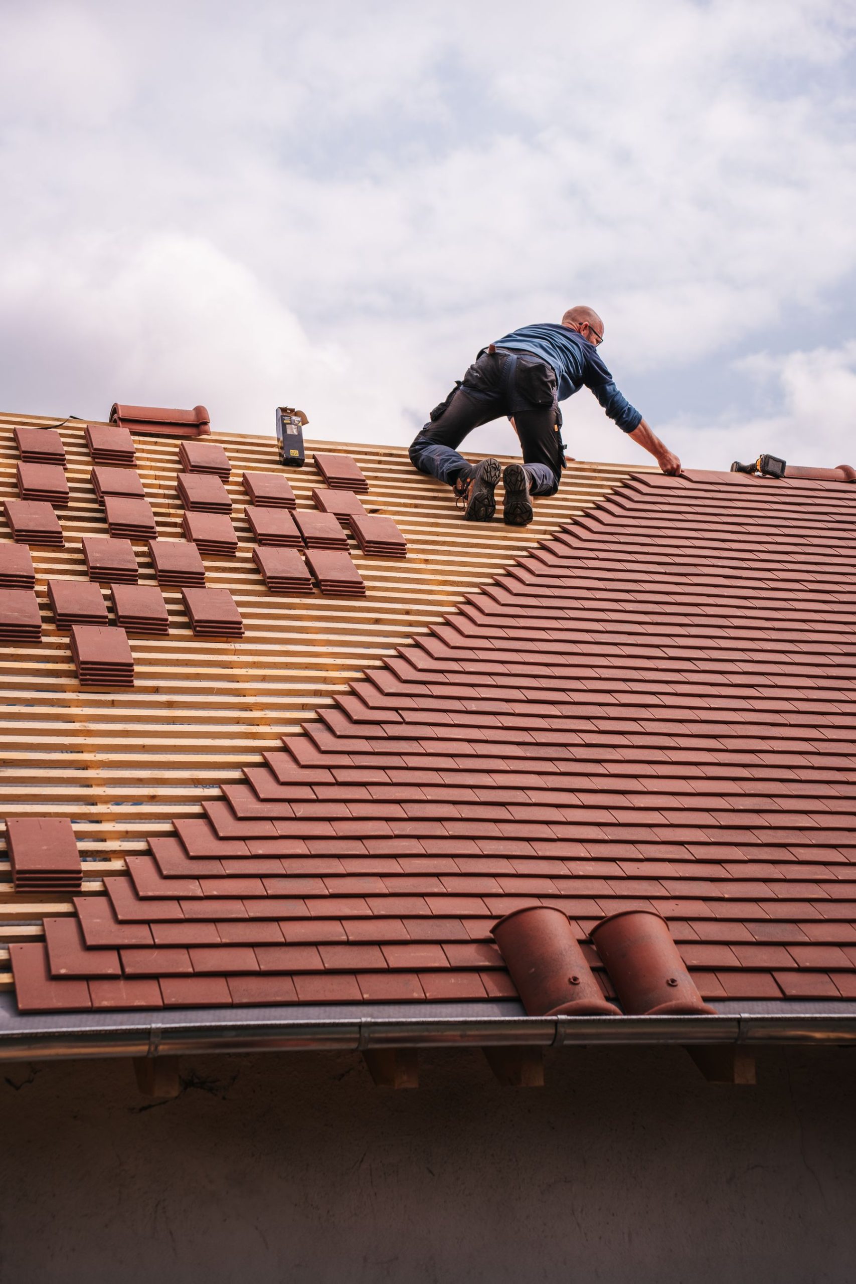 Roof installation in progress